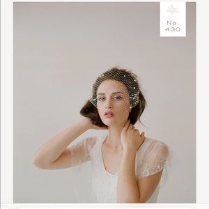 Twigs and honey pearl and tulle birdcage veil